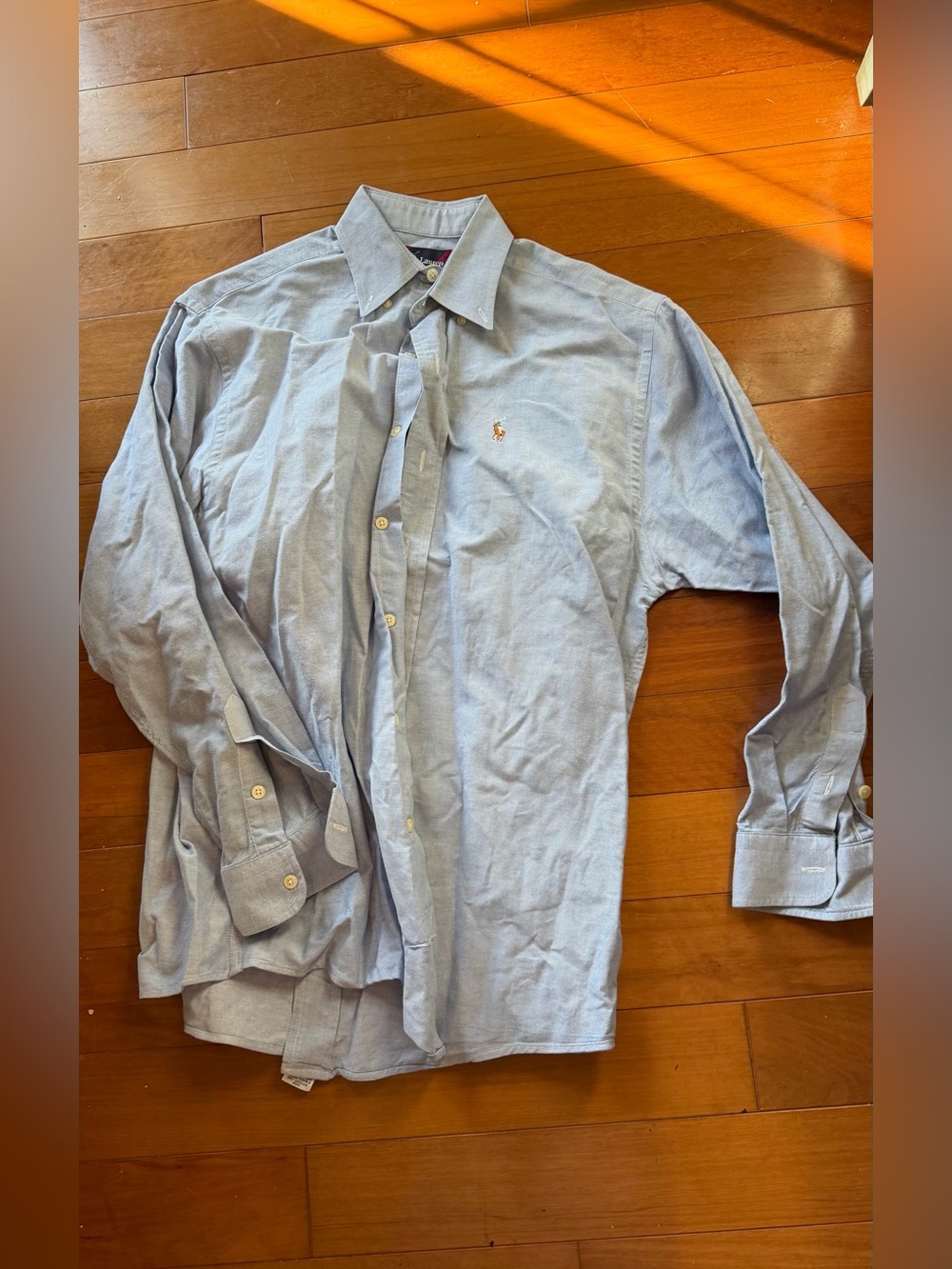 Ralph Lauren light blue cotton long-sleeve button-down boys 16